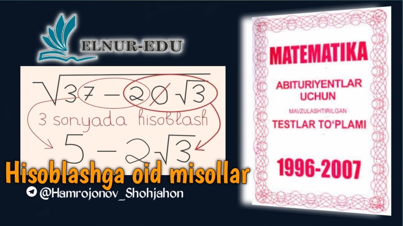 Ildizlar. Hisoblashga oid misollar