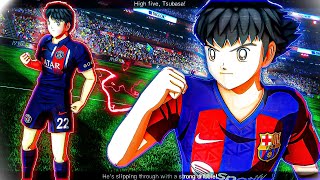 Tsubasa vs Misaki  Captain Tsubasa  PSG vs BARCELONA