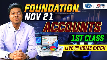 CA Foundation accounts intro class Nov 21 | mohit agarwal | mepl classes