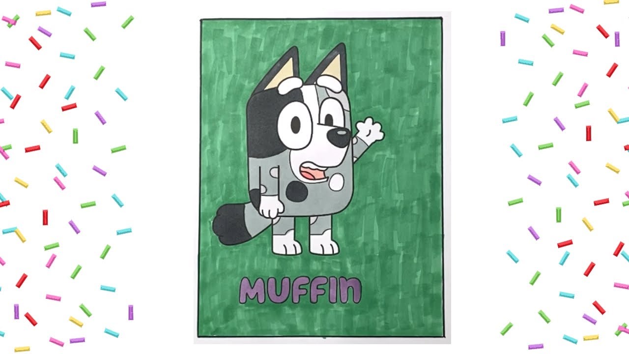 Coloring Blueys Cousin Muffin / Disney Coloring Page with Markers