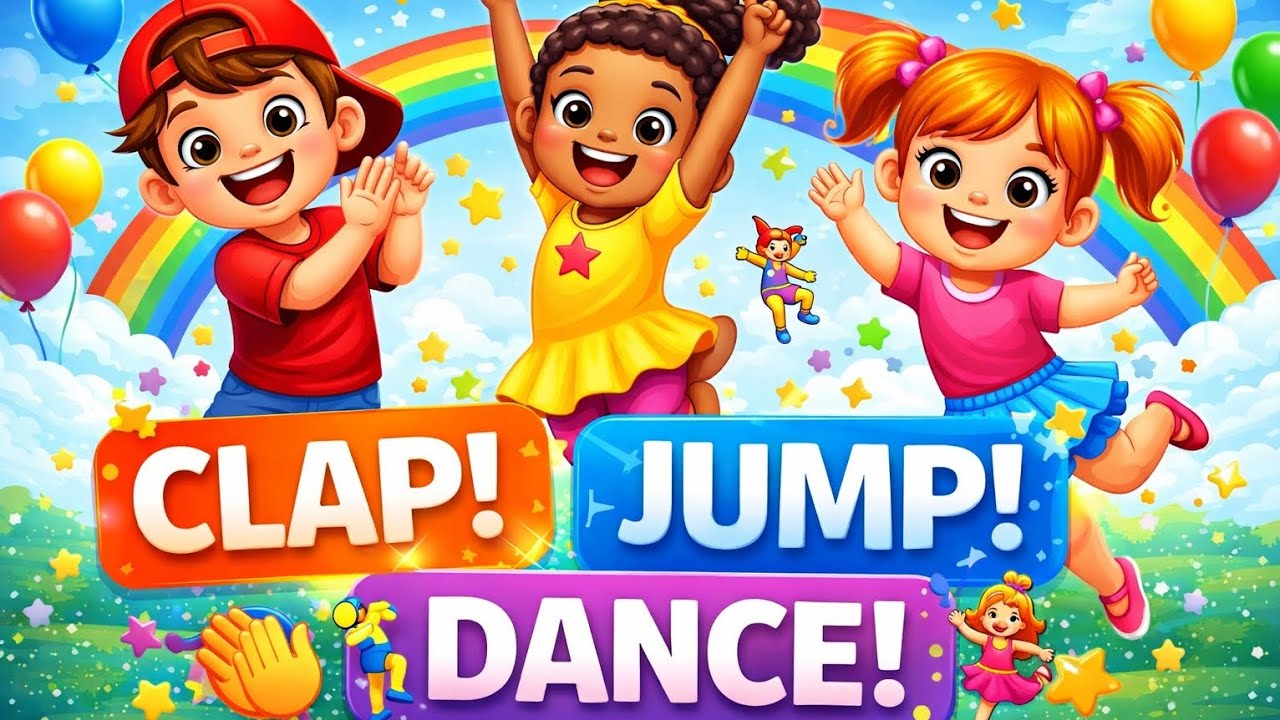 👉 Dum Dum Dance Party 🎵 | Clap Jump Dance Song | Kids Action Song (2 ...
