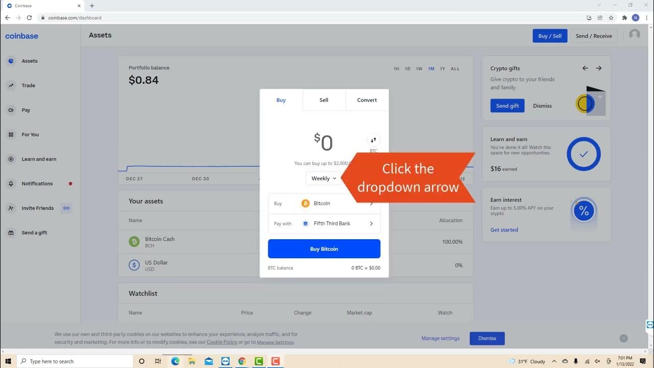 How to Set Up Recurring Buys in Coinbase - YouTube