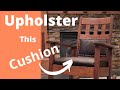 Upholster Round Back Seat Cushion in Leather DIY Upholstery Tutorial Mission Leather Craftsman Chair