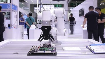 DH-Robotics AG-95 with Elite robot on inserting PTH electronic parts into PCB #3C industry