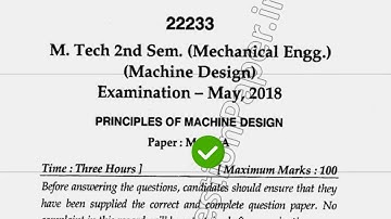 2018 Mdu MTech ME 2nd Sem Principles of Design Question Paper