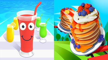 Juice Run VS Pancake Run 🔴🟧🔵All Levels Gameplay Android, ios (Part 174)