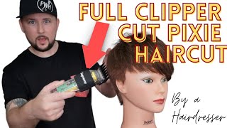 PIXIE HAIRCUT 2023 - CLIPPER OVER COMB - HOW TO PIXIE CUT