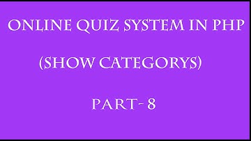 online quiz system in php hindi  part -8(create category)