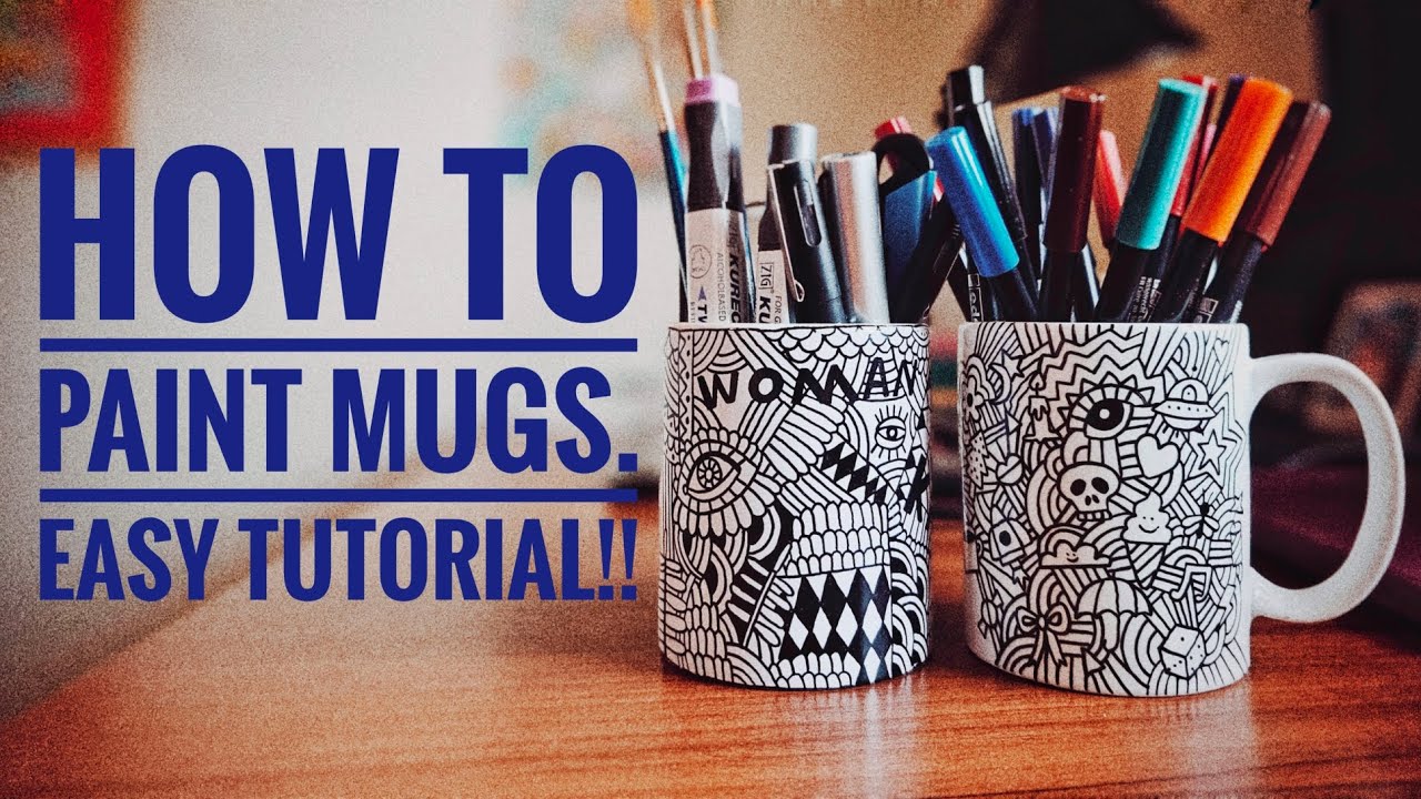 How to paint mugs. Easy tutorial! I love doodles. YouTube