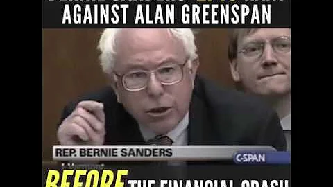Bernie Sanders rips Greenspan  (Ayn Rand follower)