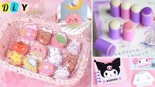 🌈 DIY cute stationery ideas/ paper craft/ school hacks/ Notebook, Stickers, washi tape & more...