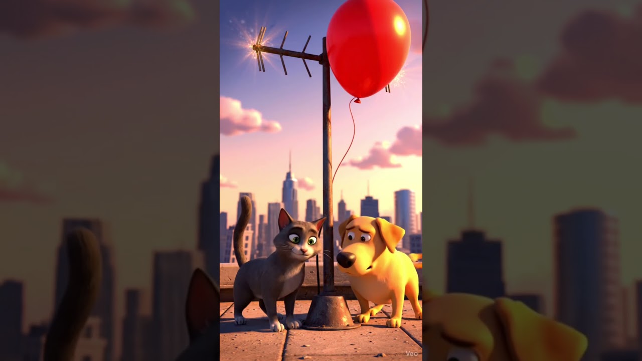 Cat And Dog Chase A Lost Balloon 🎈😂 | Heartwarming Funny 3D Animation