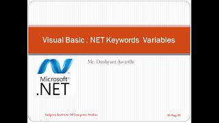 Visual Basic.NET Keywords  Variables