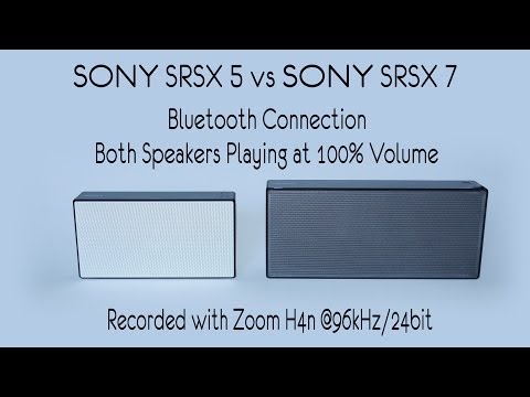 Sony SRS-X5 vs Sony SRSX7 Bluetooth Portable Speaker Sound Comparison Audio Test 75% Volume