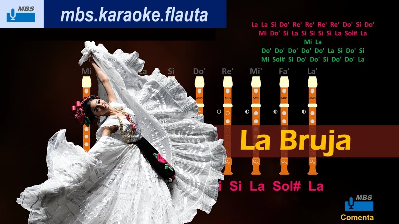 La Bruja Flauta Dulce Con Notas / Música Tradicional Mexicana