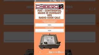 RADIO CODE FOR FIAT CONTINENTAL VP2 - MADE IN HUGARY - FIAT TIPO - UNLIMITED screenshot 1