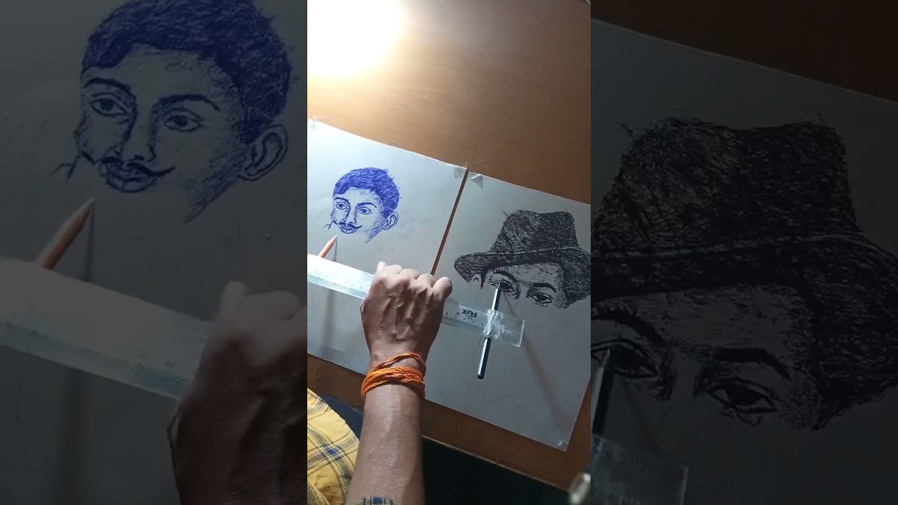 bhagat singh ll chandra shekhar azad drawing 