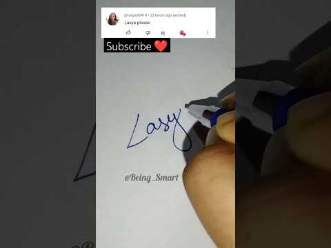 Write your name in Comments|Lasya Done!#ytshort #namesignature #challenges #caligraphy