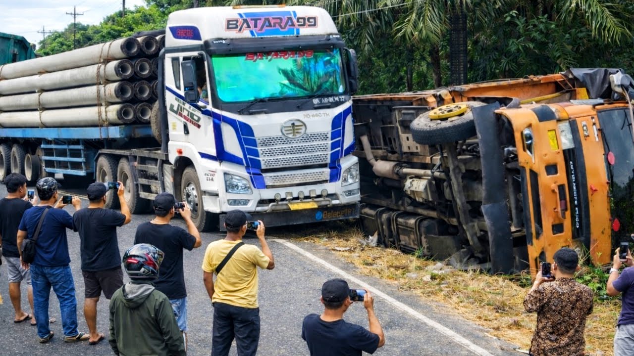 Evakuasi Truck Terguling || Konvoi Trailer Di Bukit Kodok 