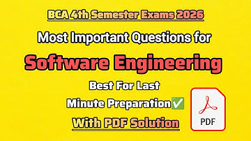 Software Engineering || Most Important Questions for BCA Exams 2026✅ || BCA 4th Semester Exams