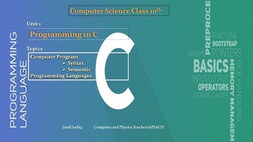 Computer Sciences Class 10 FBISE Unit 2 Topic Computer Programs & Programming Languages