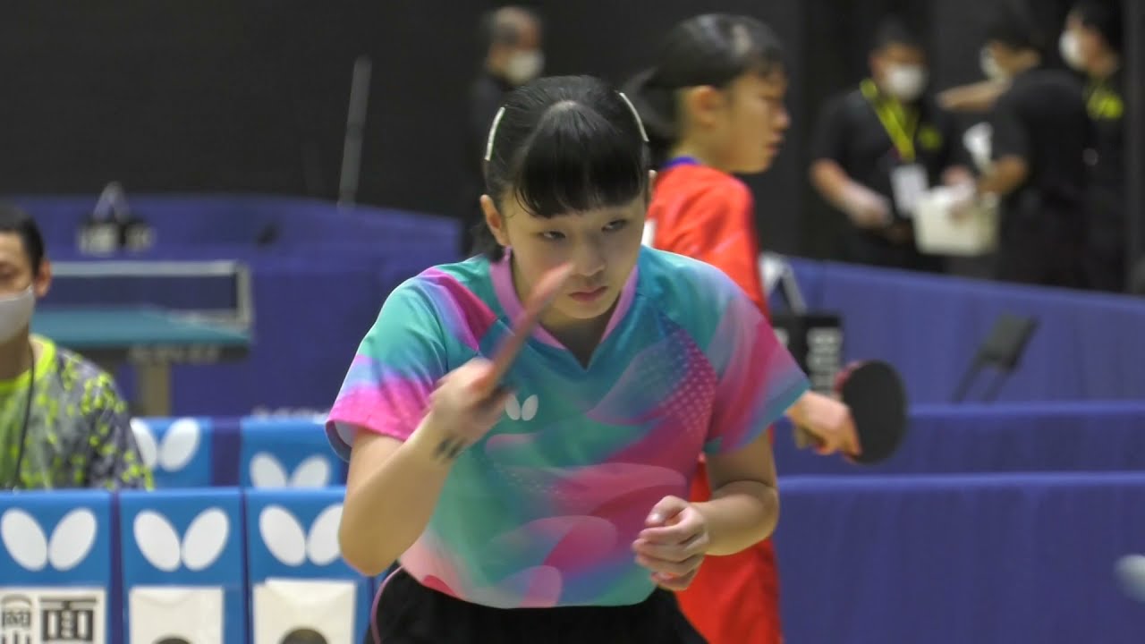 面手凛(山陽学園) vs 張本美和(川中島)｜全国中学校卓球大会 女子シングルス4回戦