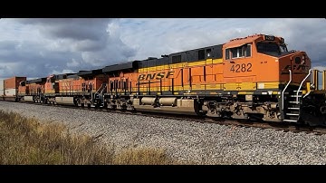 😎🔥 Powerhouse (3+2) 5-Unit BNSF Intermodal!💪  (High-Def!)