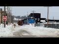 Street running freight train pushes snow back in the road 24 traintrains   jason asselin