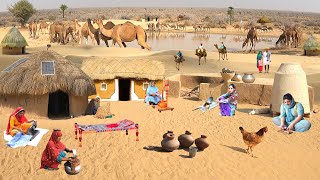 ชีวิตประจำของหญิงทะเลทรายในปากีสถาน | ชีวิตหมู่บ้านปากีสถาน | อาหารหมู่บ้านทะเลทรายแบบดั้งเดิม