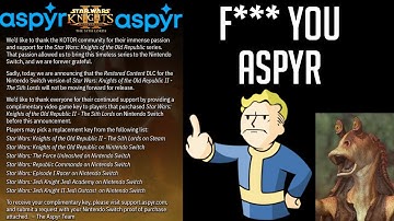 Star Wars KOTOR II Restored Mod CANCELLED for the Switch!!!