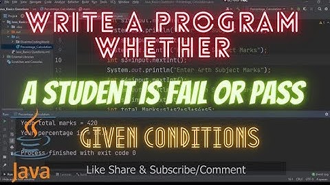 Java Program Student is Pass or Fail in Single Subject | Class 12 GSEB Java Practical