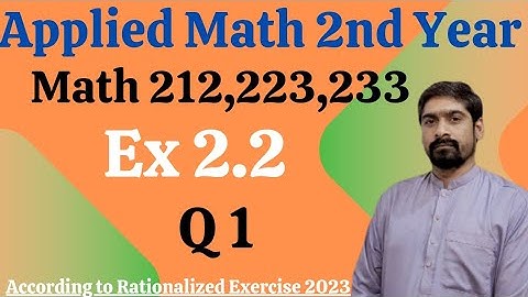 Applied Math 212,223,233  Ex 2.2 Q No.1 | Fundamental Rules of differentiation