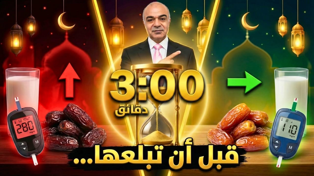 تناول التمر والحليب في رمضان دون رفع سكر الدم:٣ دقائق تفصل بين طاقة مستقرة وانهيار صامت! 🌙