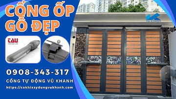 Mẫu Cổng Ốp Gỗ 4 Cánh Đẹp, Mở Tự Động - Cánh Tay Đòn Tau Italy