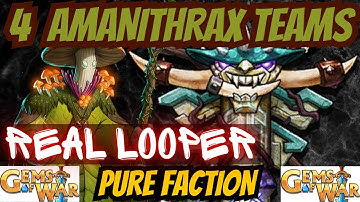 Gems of War Amanithrax Teams 2023 | NEW TROOP 4 Teams Hi/MID/LOW & PURE FACTION TEAM deep delve