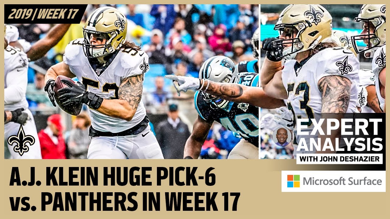 Analyzing The Film Aj Klein Pick 6 Vs Panthers Expert Analysis New Orleans Saints Youtube