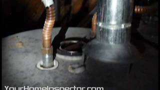 Houston home Inspection - Water Heater Draft Hood Problem