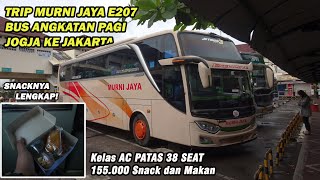 BUS PAGI JOGJA KE JAKARTA MURAH! Bersama Bus Murni Jaya E207 cuman 155 Ribu Plus Snack dan Makan.
