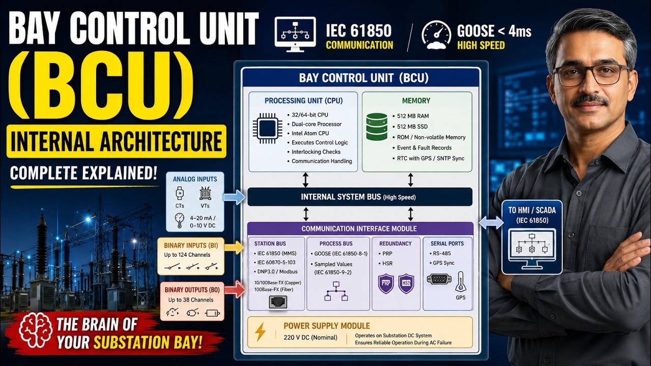 BCU Internal Architecture Explained | Bay Control Unit in Substation ...