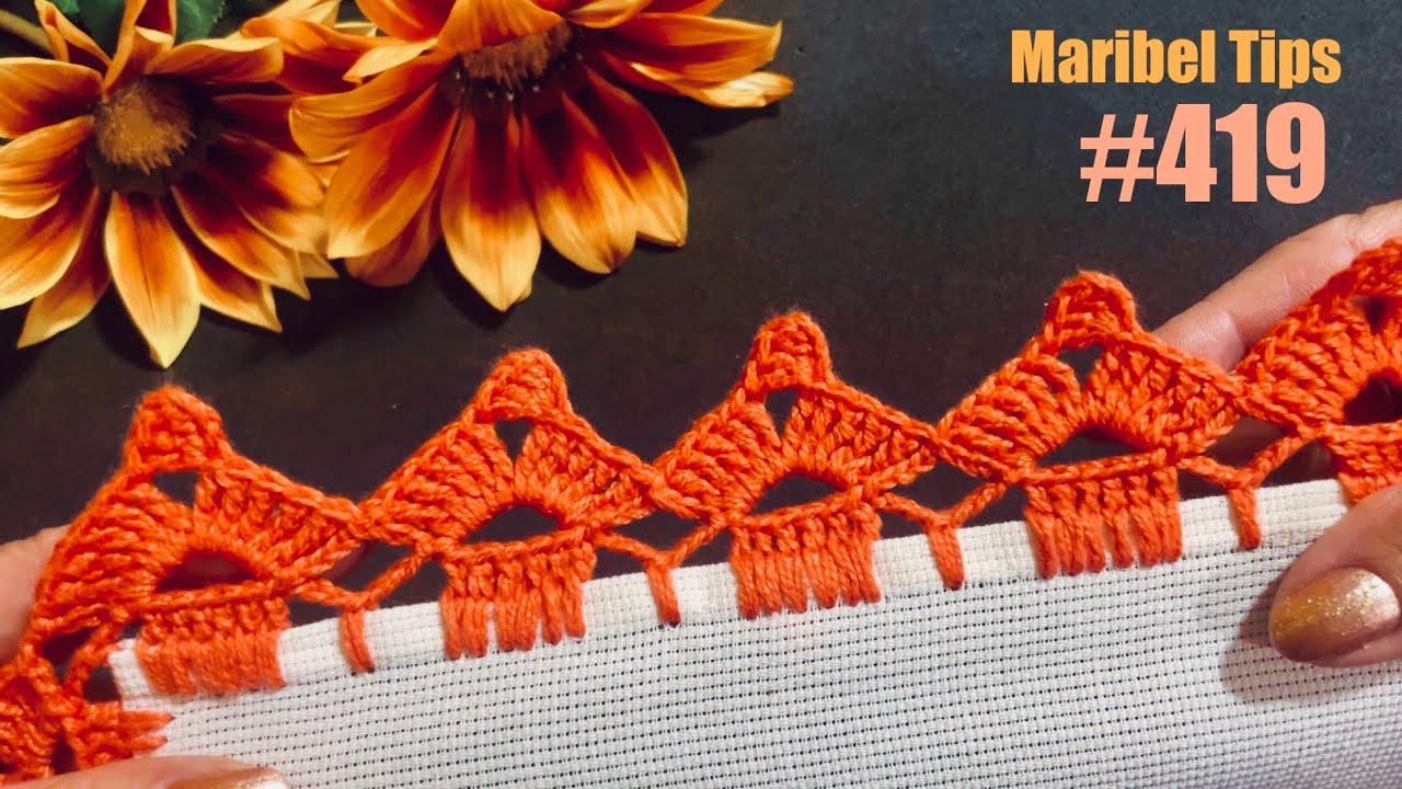 🏆COMO TEJER: Puntillas de Una Vuelta para Servilletas 🍏# 419