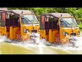 Tuk tuk autorickshaw 3 wheeler stunts in flood  autos  crazy autowala