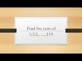 Example of sum of odd natural number
