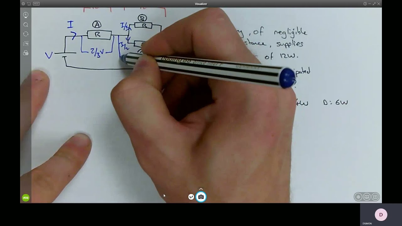 What is the power dissipated by resistor C? A-level Worked Exam Question - Electricity