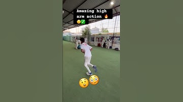 AMAZING HIGH ARM ACTION 😱🔥😲|| FAST BOWLER || #trending #cricket #short #fastbowling