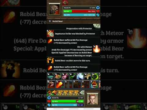 Duels RPG - Text Adventure: Fire mage vs Eugene (Rabid Bear), stage 50