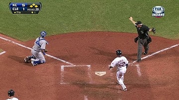 KC@CLE: Bourn cuts the deficit in half with a double