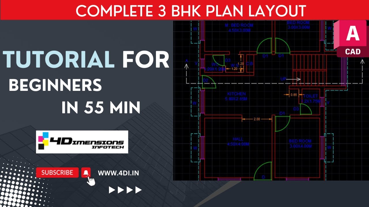 Making a simple floor plan in AutoCAD: Part 1 - YouTube