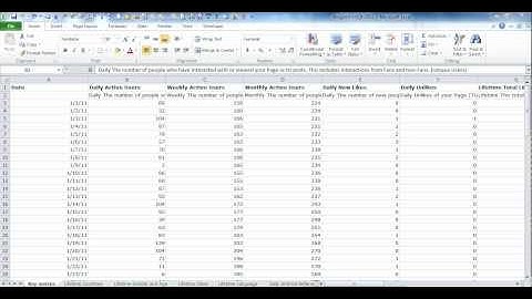 Facebook Insights Using Excel 2010