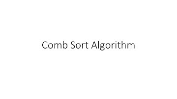 Comb Sort Algorithm | Short discussion and C++ implementation