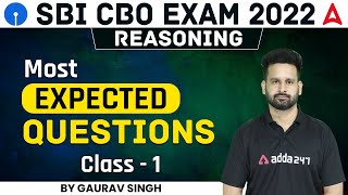 Sbi Cbo 2022  Reasoning Most Expected Questions Class1 By Gaurav Singh